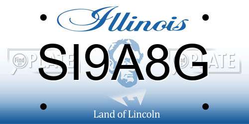 SI9A8G Illinois License Plate
