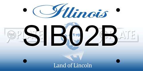 SIB02B Illinois License Plate