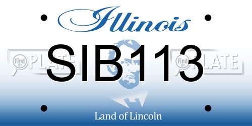 SIB113 Illinois License Plate