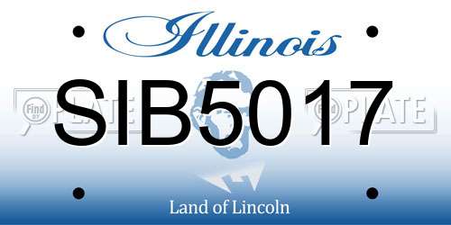 SIB5017 Illinois License Plate