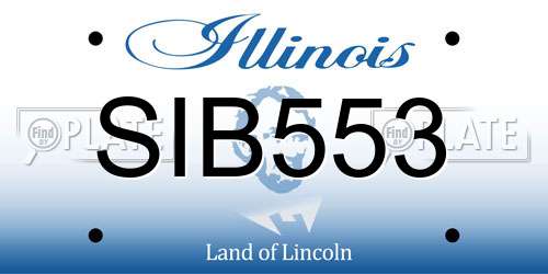 SIB553 Illinois License Plate