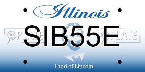 SIB55E Illinois License Plate