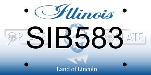 SIB583 Illinois License Plate