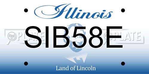 SIB58E Illinois License Plate