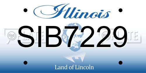 SIB7229 Illinois License Plate