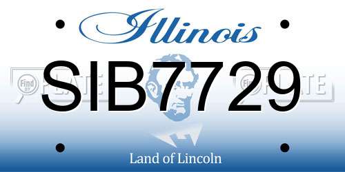 SIB7729 Illinois License Plate