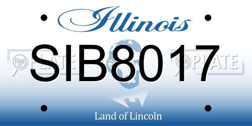 SIB8017 Illinois License Plate