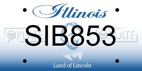 SIB853 Illinois License Plate