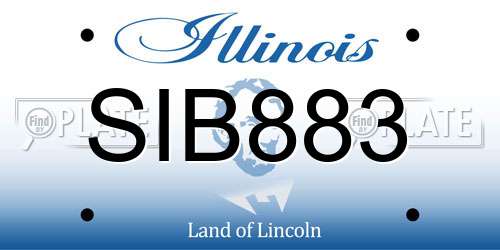SIB883 Illinois License Plate