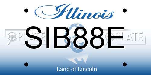 SIB88E Illinois License Plate