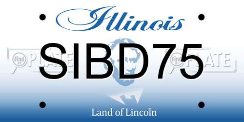 SIBD75 Illinois License Plate