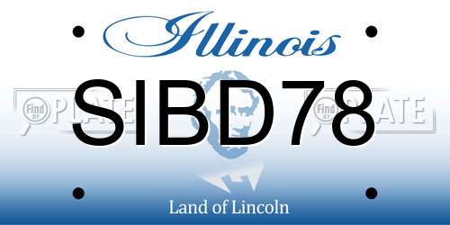 SIBD78 Illinois License Plate