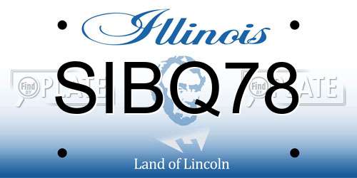 SIBQ78 Illinois License Plate
