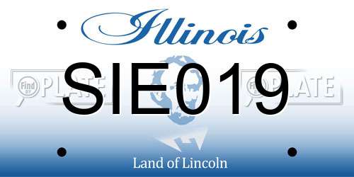 SIE019 Illinois License Plate