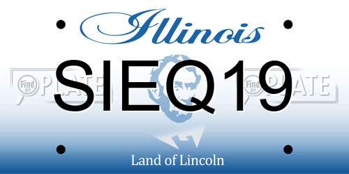 SIEQ19 Illinois License Plate