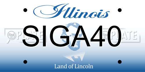 SIGA40 Illinois License Plate