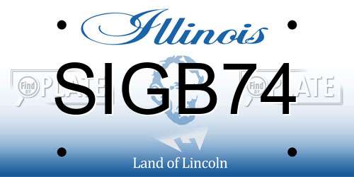 SIGB74 Illinois License Plate
