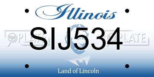 SIJ534 Illinois License Plate