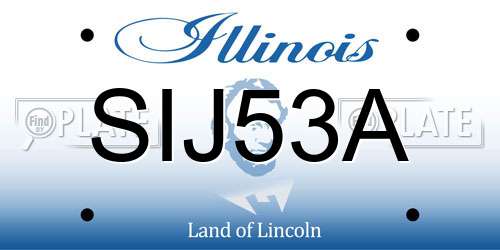 SIJ53A Illinois License Plate