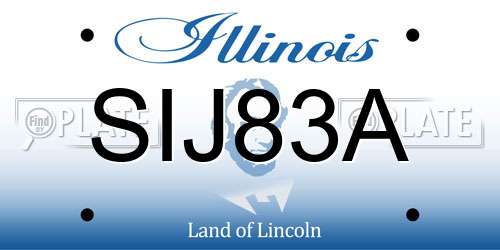 SIJ83A Illinois License Plate