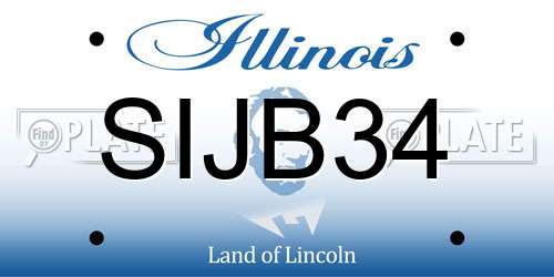 SIJB34 Illinois License Plate