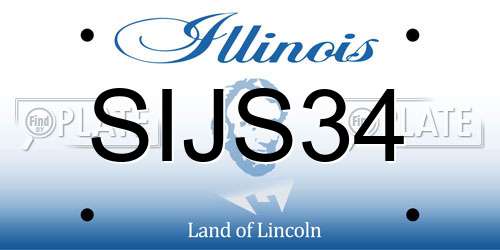 SIJS34 Illinois License Plate