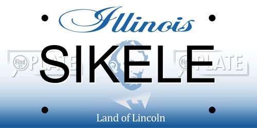 SIKELE Illinois License Plate