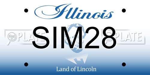 SIM28 Illinois License Plate