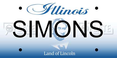 SIMONS Illinois License Plate