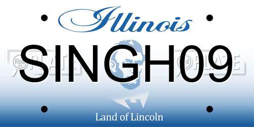 SINGH09 Illinois License Plate