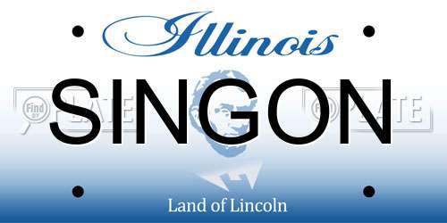 SINGON Illinois License Plate