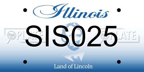 SIS025 Illinois License Plate