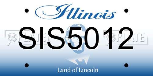 SIS5012 Illinois License Plate