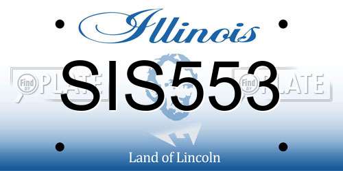 SIS553 Illinois License Plate