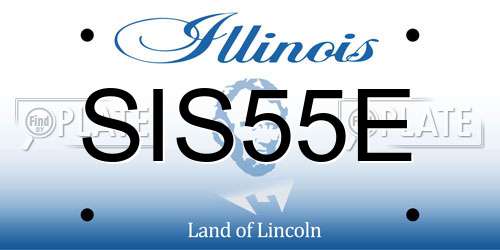 SIS55E Illinois License Plate