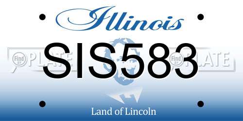 SIS583 Illinois License Plate