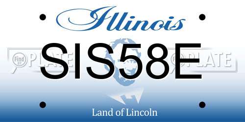SIS58E Illinois License Plate