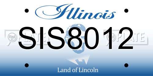 SIS8012 Illinois License Plate