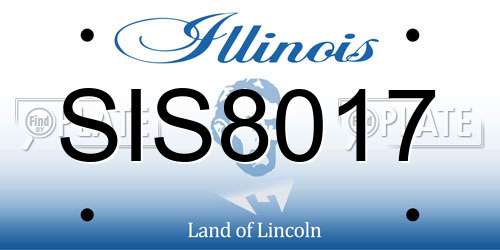 SIS8017 Illinois License Plate
