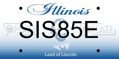SIS85E Illinois License Plate