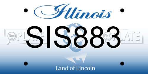 SIS883 Illinois License Plate