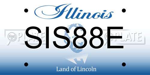 SIS88E Illinois License Plate
