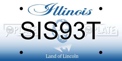 SIS93T Illinois License Plate