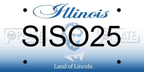 SISO25 Illinois License Plate