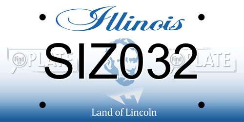 SIZ032 Illinois License Plate