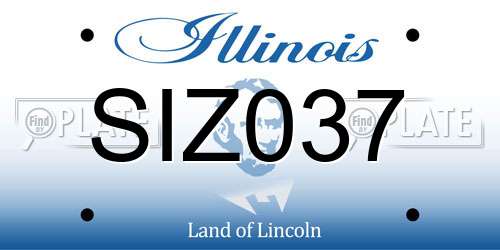 SIZ037 Illinois License Plate