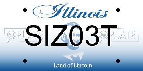 SIZ03T Illinois License Plate