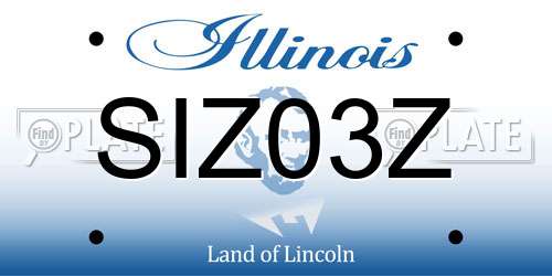 SIZ03Z Illinois License Plate