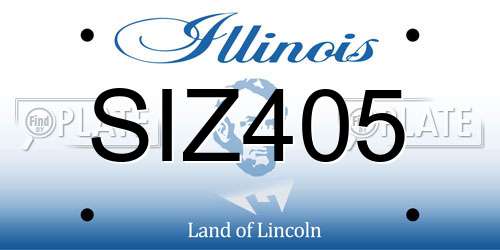 SIZ405 Illinois License Plate