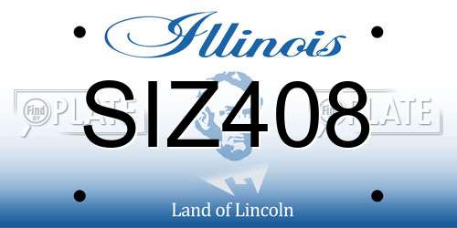 SIZ408 Illinois License Plate